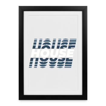 House design répétition, pour DJ EDM Techno House - Affiche encadrée (27 × 37 cm) - noir - Devant