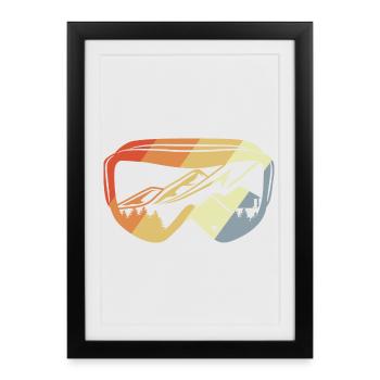 Snowboard vintage - Affiche encadrée (27 × 37 cm) - noir - Devant
