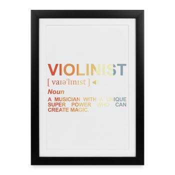 Signification violoniste - Affiche encadrée (27 × 37 cm) - noir - Devant