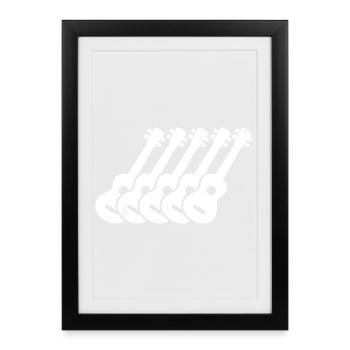 Ukulele sketch - Framed poster (27 × 37 cm) - black - Front