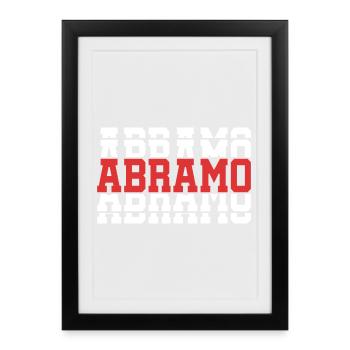 Abraham t-shirt texte empilé t-shirt idée cadeau - Affiche encadrée (27 × 37 cm) - noir - Devant