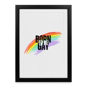 Né pour célébrer la diversité queer - Affiche encadrée (27 × 37 cm) - noir - Devant