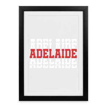 Adelaide stacked text t-shirt gift - Framed poster (27 × 37 cm) - black - Front