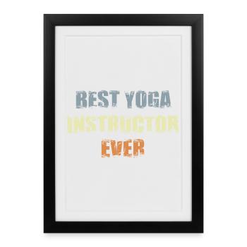 Meilleur professeur de yoga - Affiche encadrée (27 × 37 cm) - noir - Devant