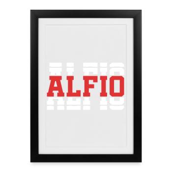 Alfio t-shirt gift idea stacked text - Framed poster (27 × 37 cm) - black - Front