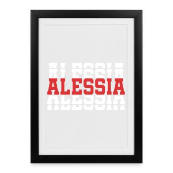 t-shirt Alessia t-shirt gift idea stacked text - Framed poster (27 × 37 cm) - black - Front
