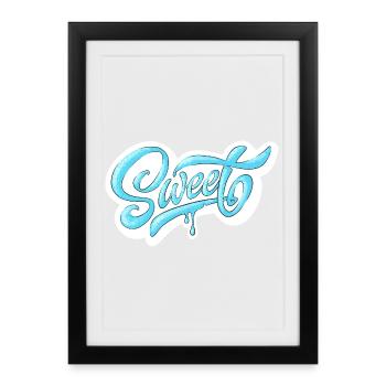 Cold Sweet Script Design - Framed poster (27 × 37 cm) - black - Front