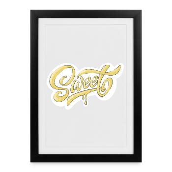 Sweet Script Typography Design - Framed poster (27 × 37 cm) - black - Front