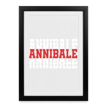 t-shirt Annibale t-shirt gift stacked text - Framed poster (27 × 37 cm) - black - Front