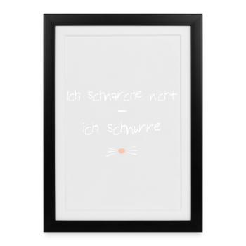 Je ne ronfle pas, je ronronne - Affiche encadrée (27 × 37 cm) - noir - Devant