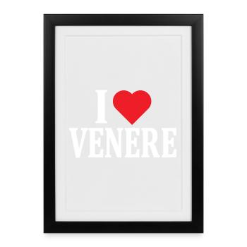 t-shirt I love Venus t-shirt gift idea - Framed poster (27 × 37 cm) - black - Front