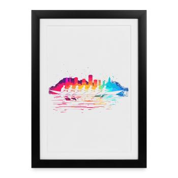 Rowing team Splotch - Framed poster (27 × 37 cm) - black - Front