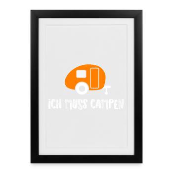 Caravane camping Camping-car Hobby Van Life Caravan Fan - Affiche encadrée (27 × 37 cm) - noir - Devant