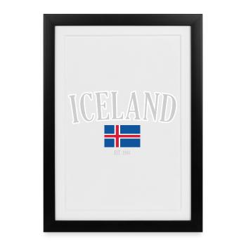 Island seit 1944 - Gerahmtes Poster (27 × 37 cm) - Schwarz - Vorne