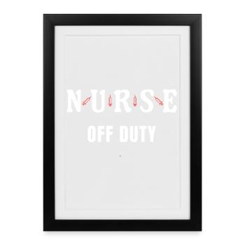 Infirmière Infirmière Infirmière Infirmière - Affiche encadrée (27 × 37 cm) - noir - Devant