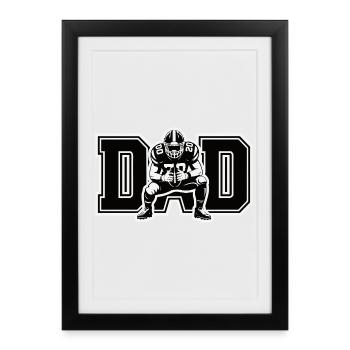 Football Player String Art Design - Framed poster (27 × 37 cm) - black - Front