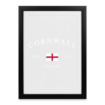 Cornwall England – Holiday Souvenir &amp; Gift - Framed poster (27 × 37 cm) - black - Front