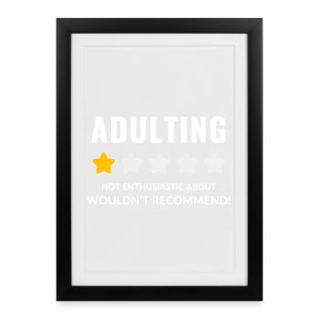 Conception de badge d’adulte sceptique - Affiche encadrée (27 × 37 cm) - noir - Devant