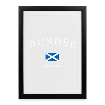 Dundee, Écosse – Souvenir et cadeau des Fêtes - Affiche encadrée (27 × 37 cm) - noir - Devant