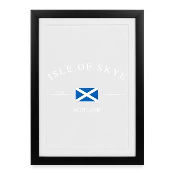 Souvenirs et cadeaux de vacances de l'île de Skye en Écosse - Affiche encadrée (27 × 37 cm) - noir - Devant