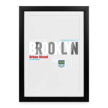 Brooklyn Street Art Urban Design - Framed poster (27 × 37 cm) - black - Front