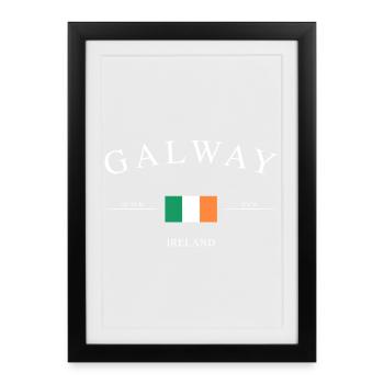 Galway Ireland – Holiday Souvenir &amp; Gift - Framed poster (27 × 37 cm) - black - Front