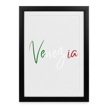 J’adore Venice, design minimaliste élégant - Affiche encadrée (27 × 37 cm) - noir - Devant