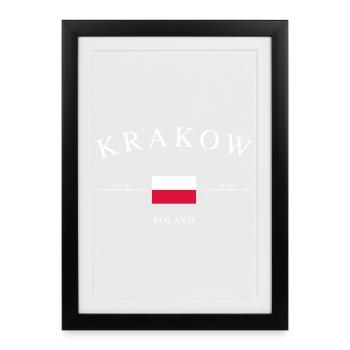 Kraków Poland – Holiday Souvenir & Gift - Framed poster (27 × 37 cm) - black - Front