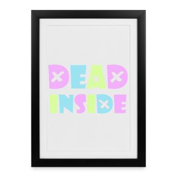 Dead Inside Kawaii Emo Punk Rock Anime Gothic Goth - Framed poster (27 × 37 cm) - black - Front