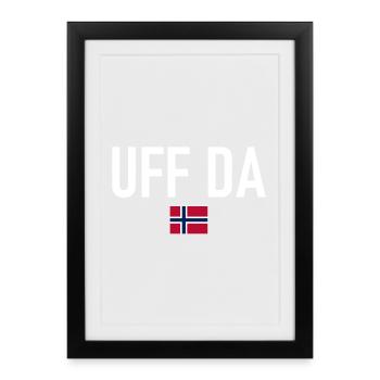 Amour - Drapeau de la Norvège - Norvège - Norvège - Affiche encadrée (27 × 37 cm) - noir - Devant