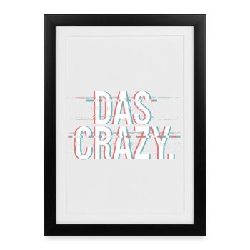 The Crazy Youth Language Insider Mème Cool Crazy - Affiche encadrée (27 × 37 cm) - noir - Devant