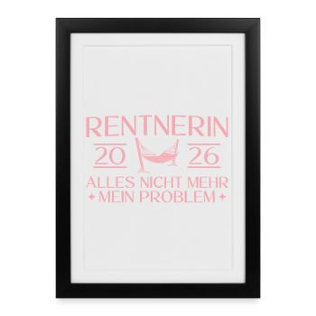 Retraité 2026 - Congé de collègue Pension - Affiche encadrée (27 × 37 cm) - noir - Devant
