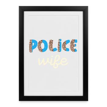 Police Woman Leopard Print - Framed poster (27 × 37 cm) - black - Front