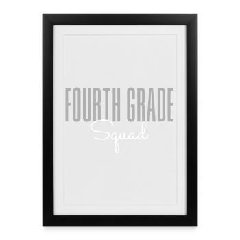 Équipe de quatrième année – École de professeur et élève mignons - Affiche encadrée (27 × 37 cm) - noir - Devant