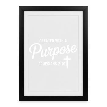 Purposeful Faith Cross Emblem - Framed poster (27 × 37 cm) - black - Front