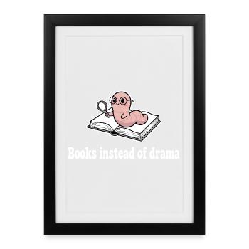 Livres au lieu de drame : Ver à la loupe - Affiche encadrée (27 × 37 cm) - noir - Devant