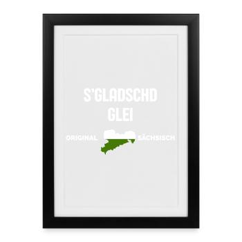 S’Gladschd Glei Dicton Est-Allemand - Affiche encadrée (27 × 37 cm) - noir - Devant