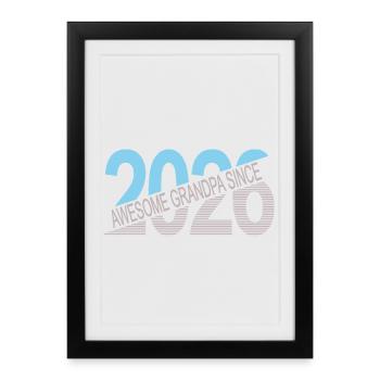 Awesome_grandpa_since_2026 - Affiche encadrée (27 × 37 cm) - noir - Devant