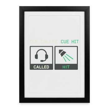 Équipe technique théâtrale Technicien de scène Son - Affiche encadrée (27 × 37 cm) - noir - Devant