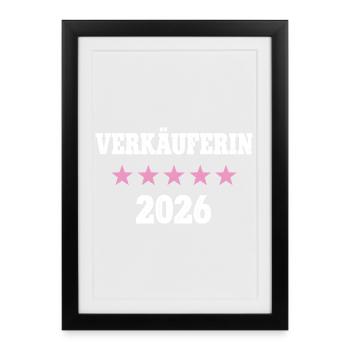 Vendeuse 2026 Profession de formation Vendeuse Femmes - Affiche encadrée (27 × 37 cm) - noir - Devant