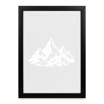 Monts symboliques de la Berge - Affiche encadrée (27 × 37 cm) - noir - Devant