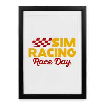 Journée de course de simulation - Affiche encadrée (27 × 37 cm) - noir - Devant