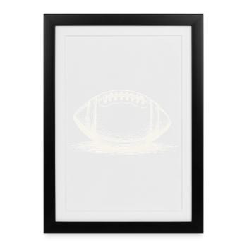 Vintage American Football Ball Sportsman - Framed poster (27 × 37 cm) - black - Front