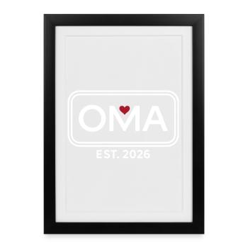OMA EST. 2026 Proud Grandmother Announcement - Framed poster (27 × 37 cm) - black - Front