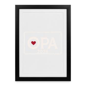 Annonce du Grand-père Fier OPA 2026 - Affiche encadrée (27 × 37 cm) - noir - Devant
