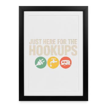 Je suis juste ici pour le t-shirt du camping-car des rencontres - Affiche encadrée (27 × 37 cm) - noir - Devant