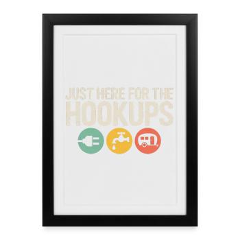 Trio de rencontres : Plug, Tap, Camper - Affiche encadrée (27 × 37 cm) - noir - Devant