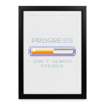 Progrès invisible | Travail social - Affiche encadrée (27 × 37 cm) - noir - Devant