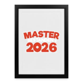 Master 2026 Master Doctorat Diplôme - Affiche encadrée (27 × 37 cm) - noir - Devant