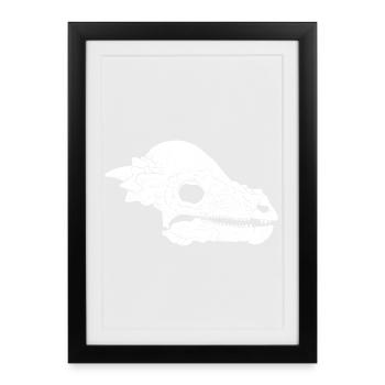 Pachycephalosaurus Fossil Skull - Framed poster (27 × 37 cm) - black - Front